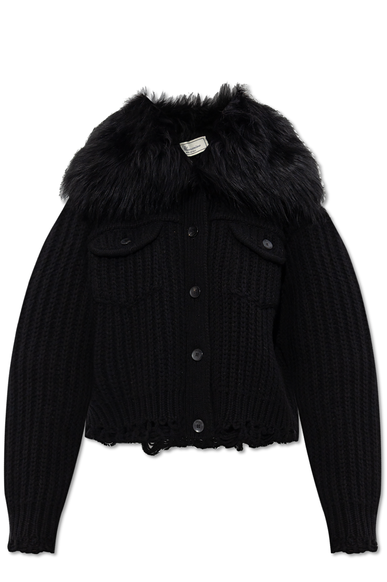 Black Cardigan with fur insert Blumarine - Vitkac AS